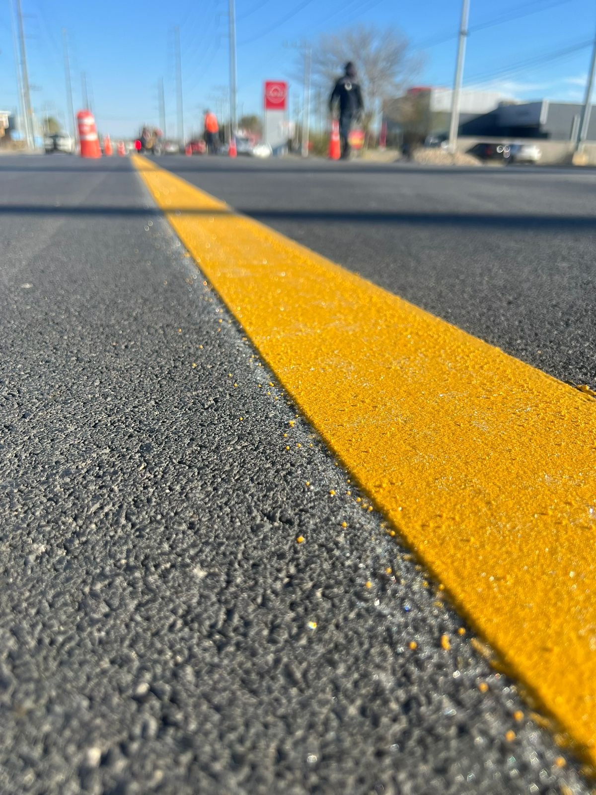 Aplicación de pintura termoplastica